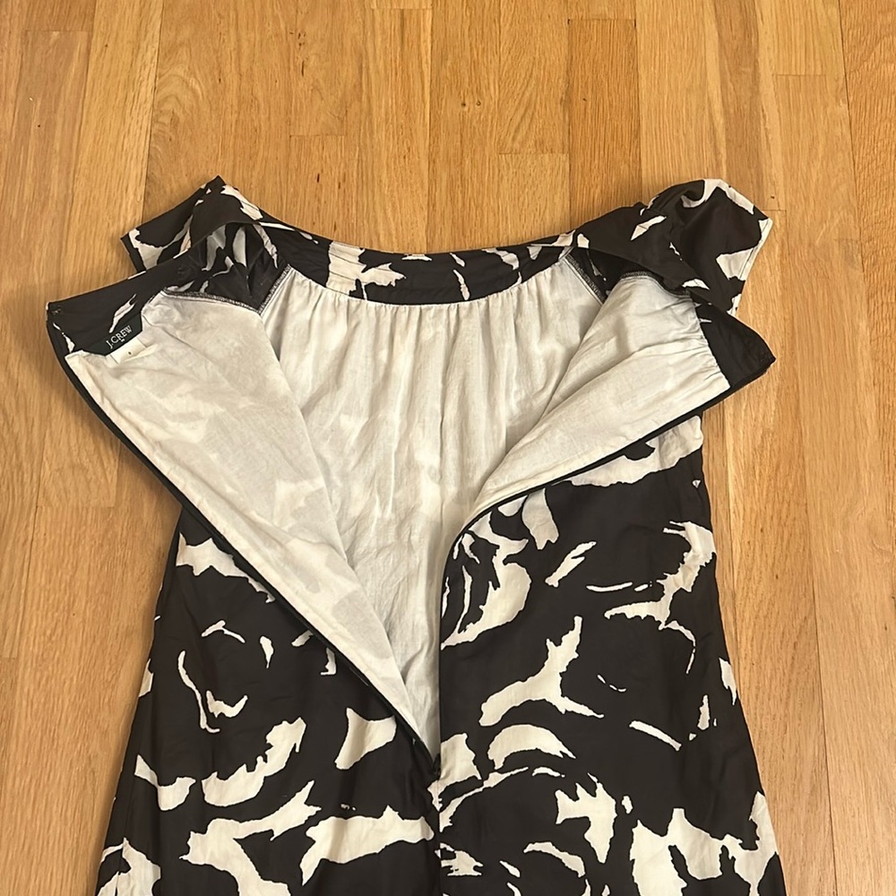 J. Crew Floral Black & White with Pockets Cap Sleeve Dress Women’s Size 0 - Picture 14 of 16